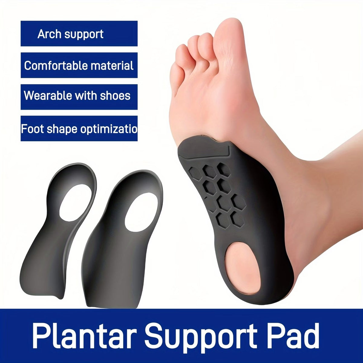 Arch Support Insoles Shock Absorption Cushioning Comfort Foot Pads For Shoes